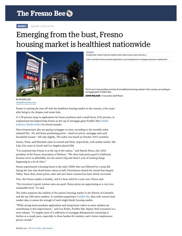 Fresno Housing Market Is Healthiest Nationwide